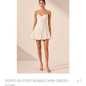 Shona Joy Ivory Bustier Bubble Mini Dress
